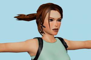 Lara Croft Classic Lara-Croft, Lara, Croft, lara, Tomb-Raider, girl, female, woman, people, human, xna, characters, rigged